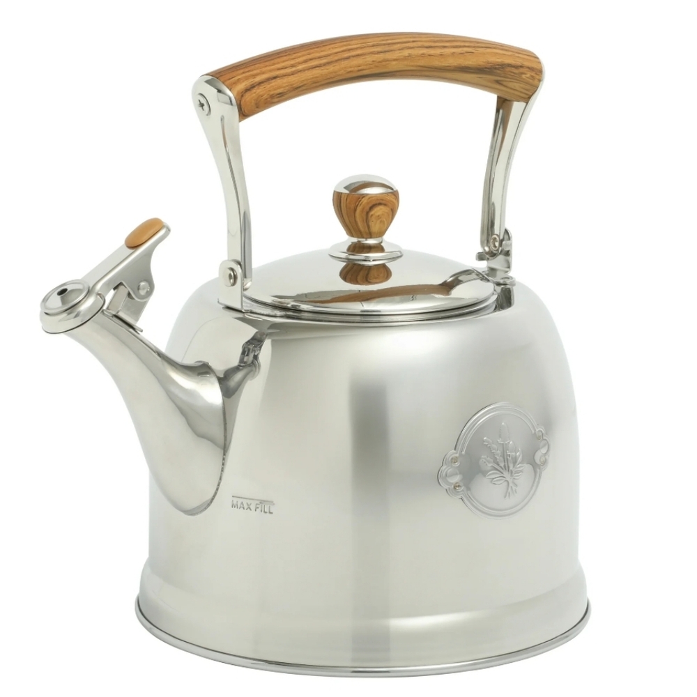 ❤️ 2025 The Pioneer Woman Stainless Steel Tea Kettle with Acacia Wood Handle - Picture 4 of 5